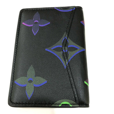 LOUIS VUITTON Card Case M82372 Calf leather black Monogram Organizer De Poch mens Used Authentic